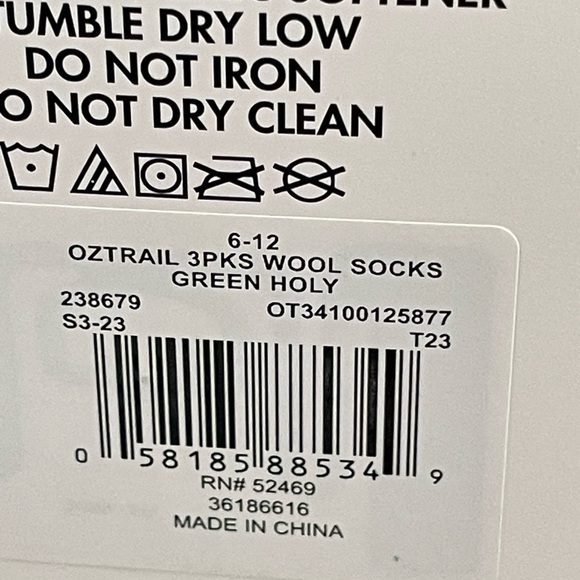 Ozark Trail Men's Merino Wool Blend Socks, 3-Pack - Picture 3 of 4